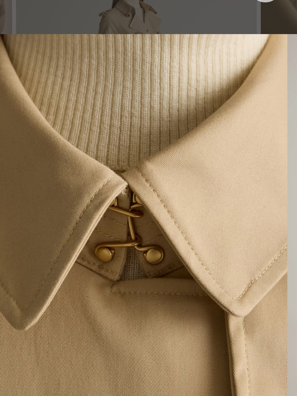 NWT QUINCE Comfort Stretch Long Trench Coat Double-Breasted Light Khaki 9553 - Picture 6 of 16